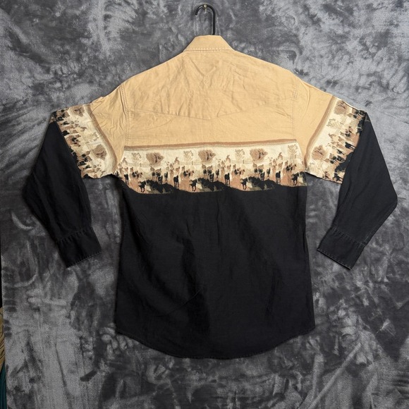 Vintaeg Roper Western Button Down Long Sleeve Collard Shirt Size Medium Long - Picture 7 of 7